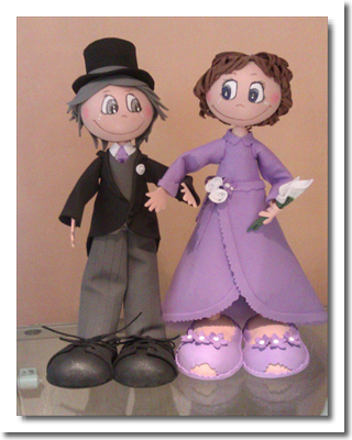 Fofuchas personalizadas pareja de novios